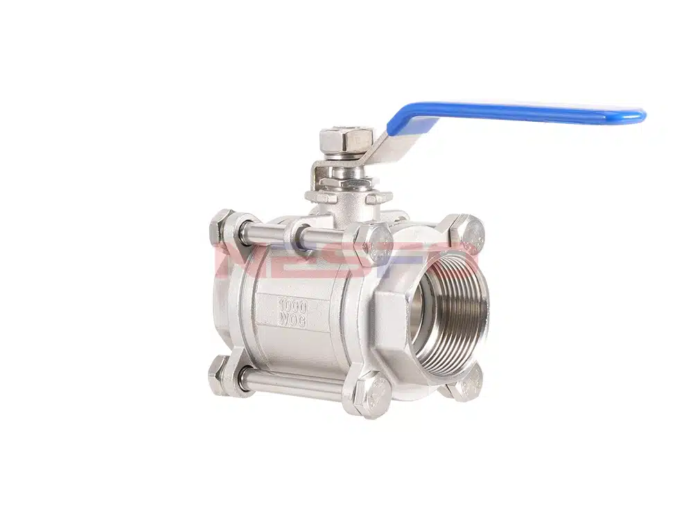 304 katup bola tiga bagian dengan tombol kawat baja tahan karat Q11F-16P