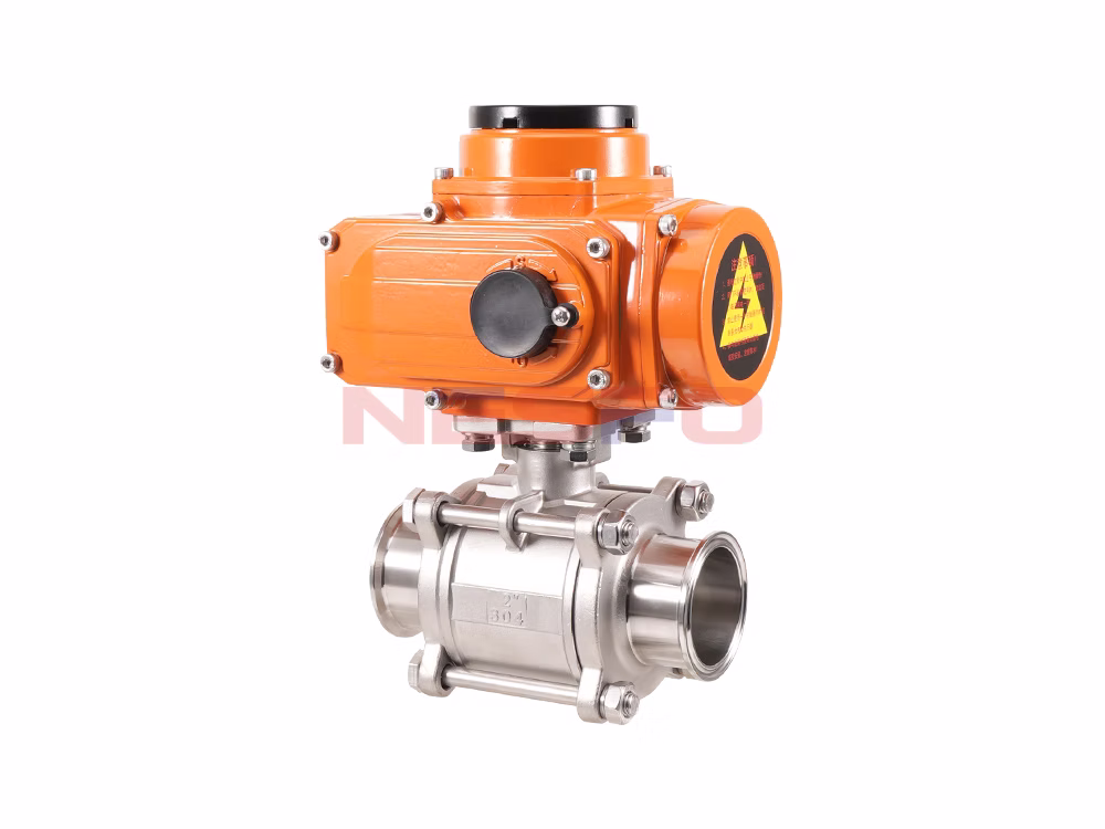 304 Stainless Steel Electric Tri-Clamp Three-Piece Ball Valve Q981F-16P