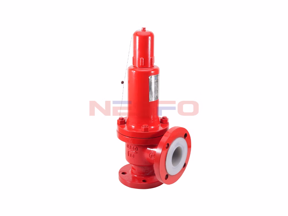 Cast Steel Spring-Loaded Full-Lift Safety Valve with PTFE Lining A42F46-16C