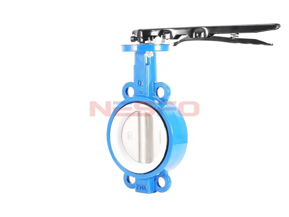 Gagang besi ulet katup kupu-kupu PTFE yang dijepit di bagian pantat D71F-16Q