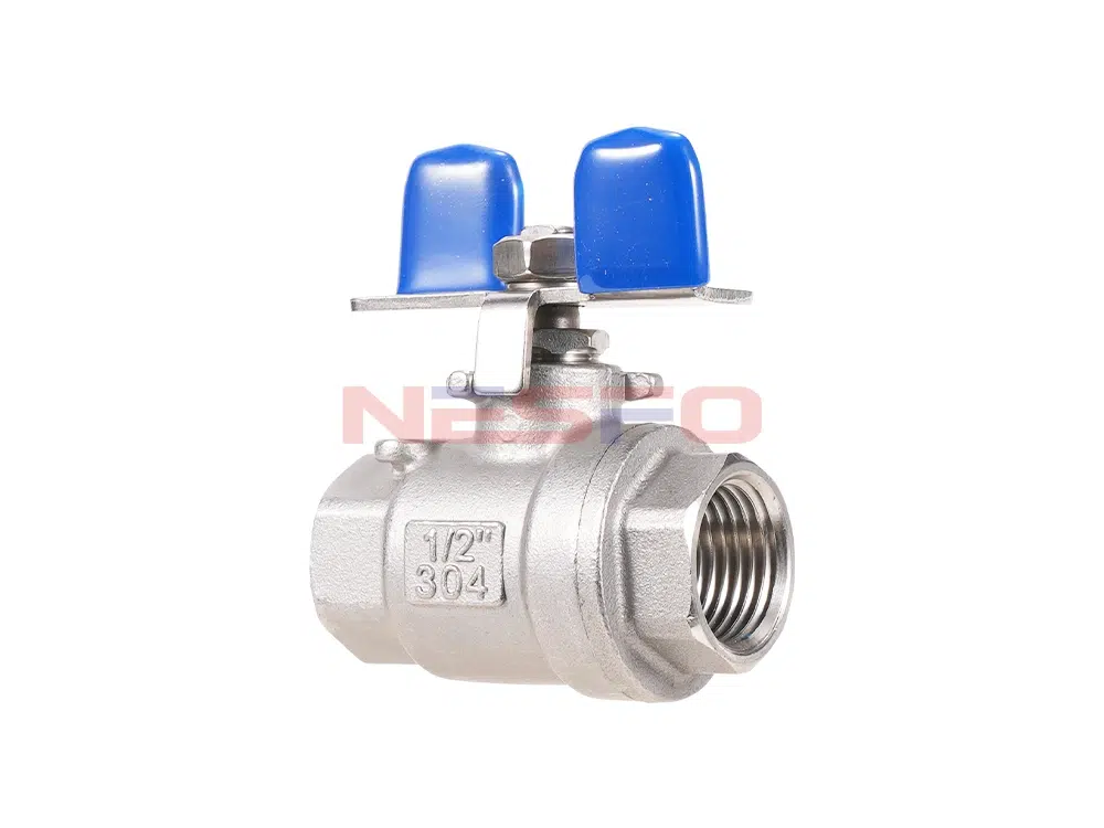 304不锈钢碟柄二片式球阀 Q11F-16P