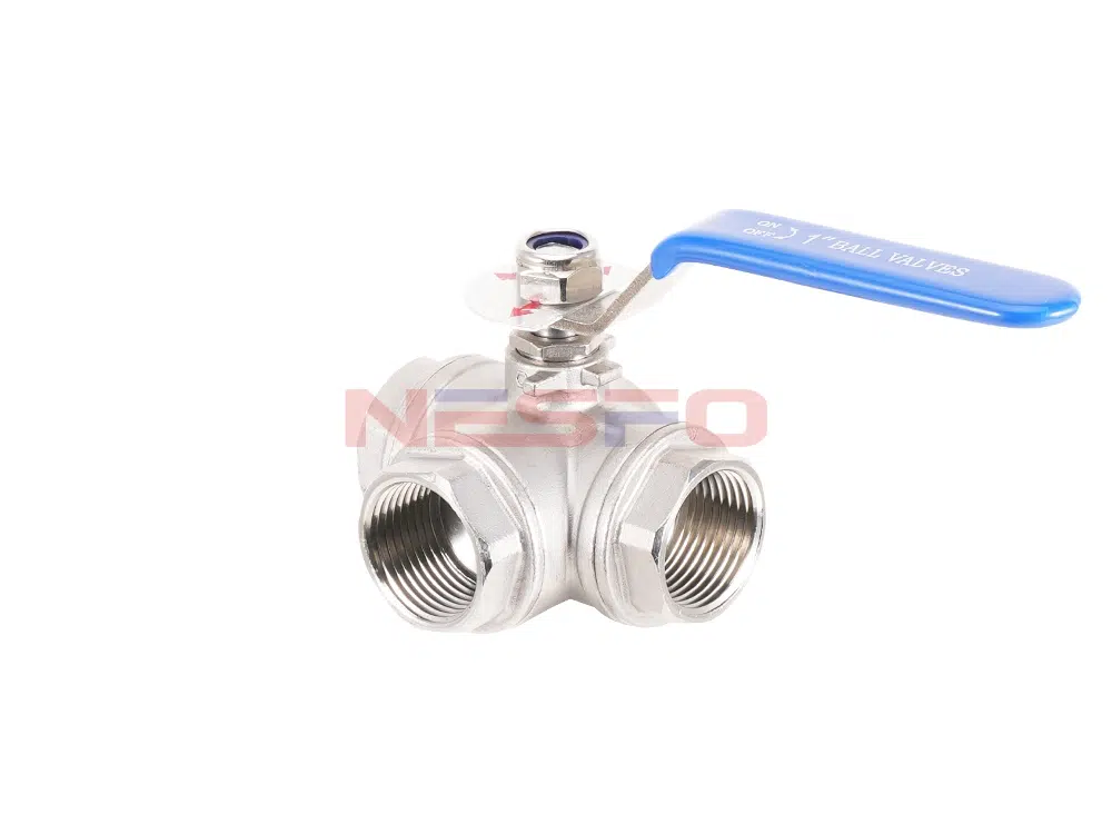 304 katup bola tiga arah dua bagian dari baja tahan karat Q14F-16P