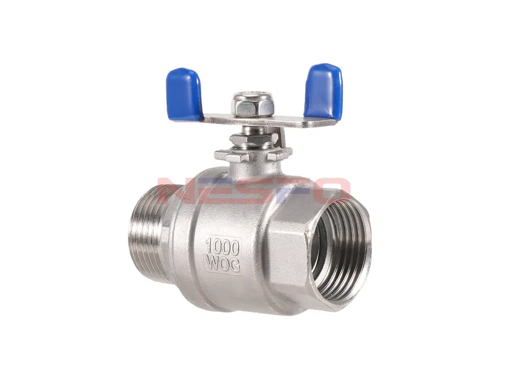 304 katup bola dua bagian kawat internal dan eksternal baja tahan karat Q31F-16P