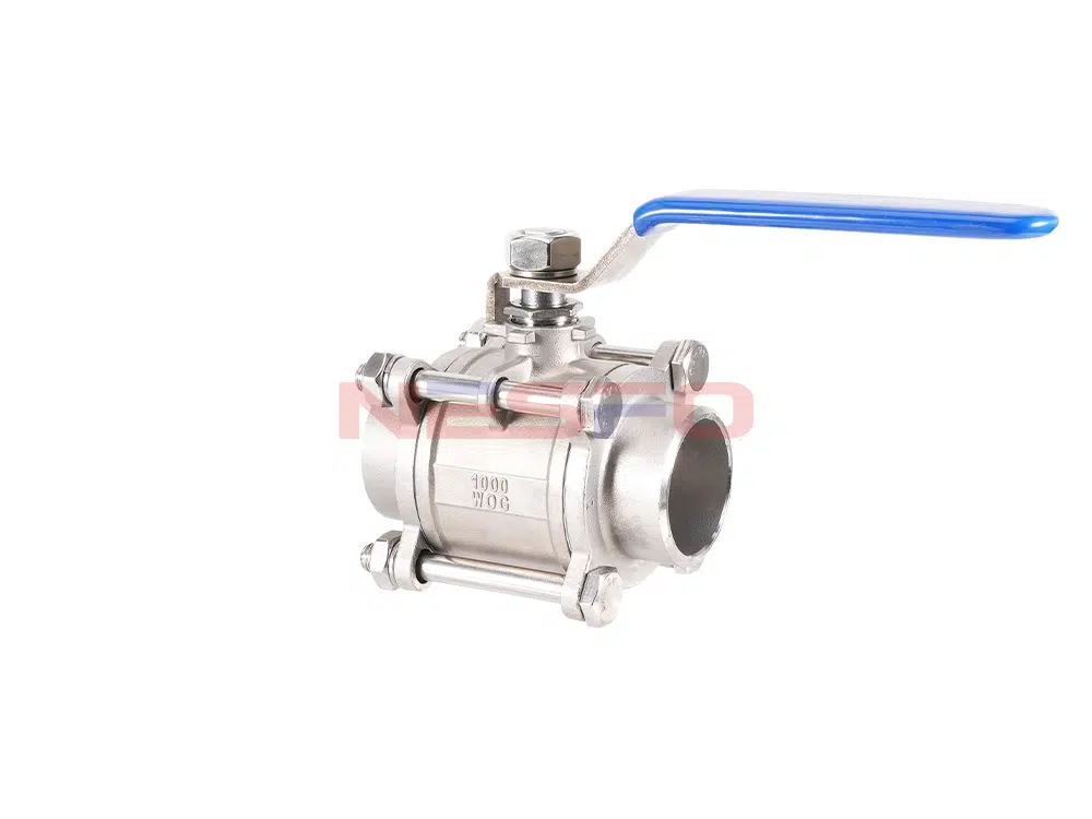 304 Stainless Steel Welded Three-Piece Ball Valve Q61F-16P