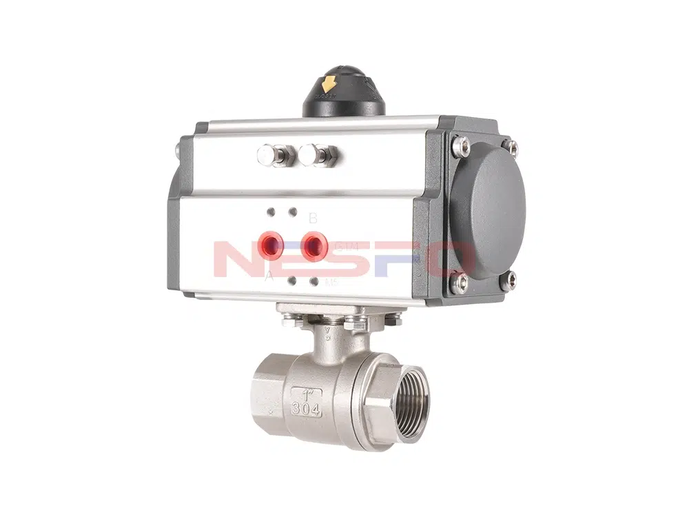 304不锈钢气动二片式球阀 Q611F-16P