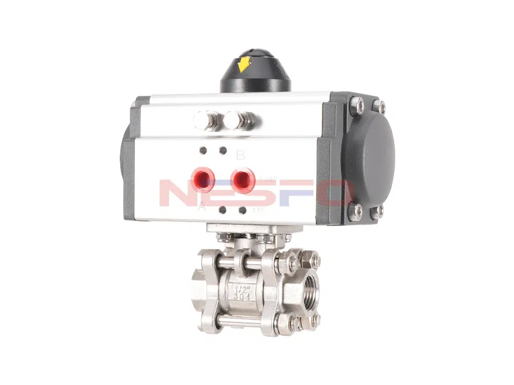 304不锈钢气动三片式球阀 Q611F-16P