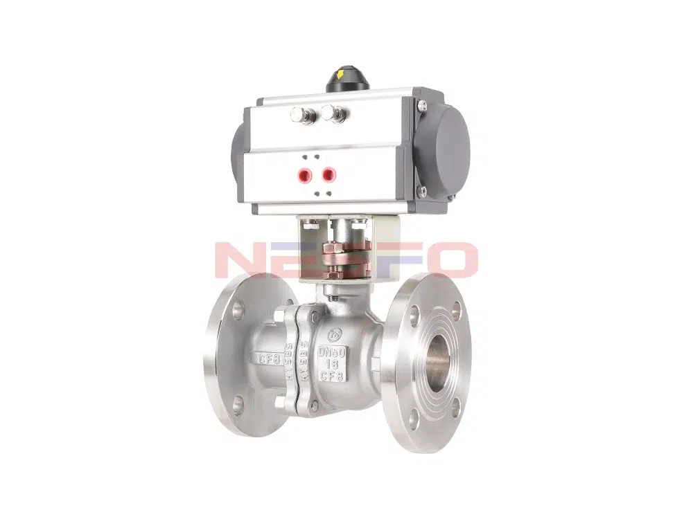 วาล์วบอลแบบหน้าแปลนสแตนเลสสตีล 304 ชนิดนิวเมติก รุ่น Q641F-16P