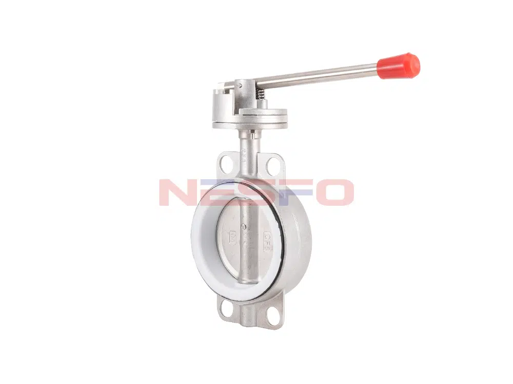 304不锈钢压杆式对夹四氟蝶阀 D71F-10P