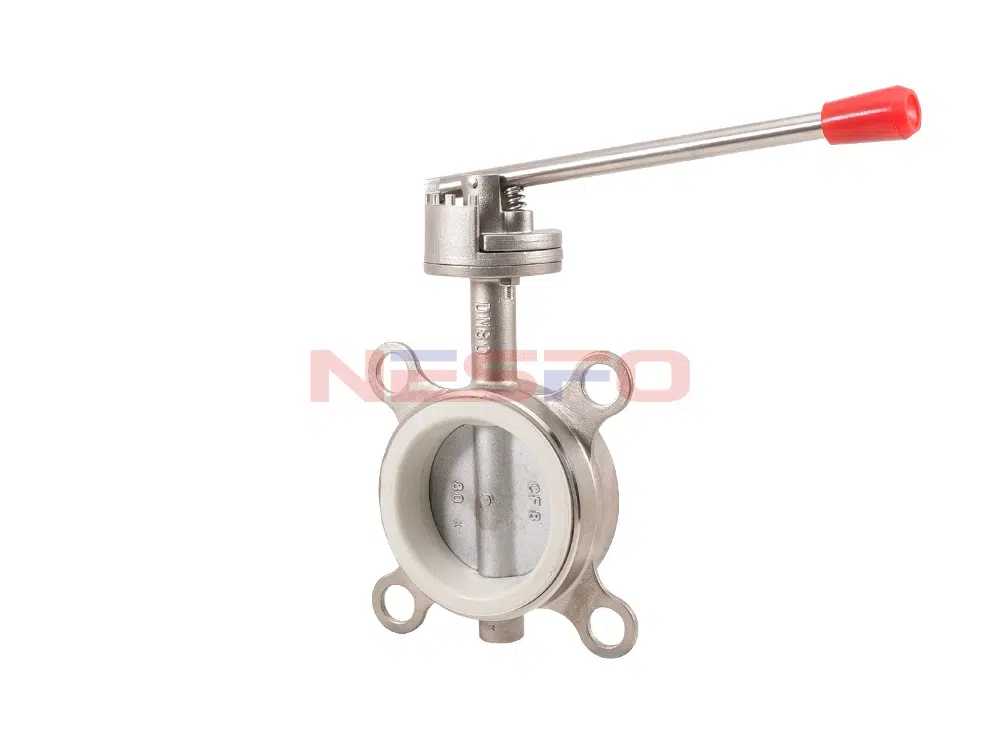 304不锈钢压杆式手柄对夹蝶阀 D71X-10P