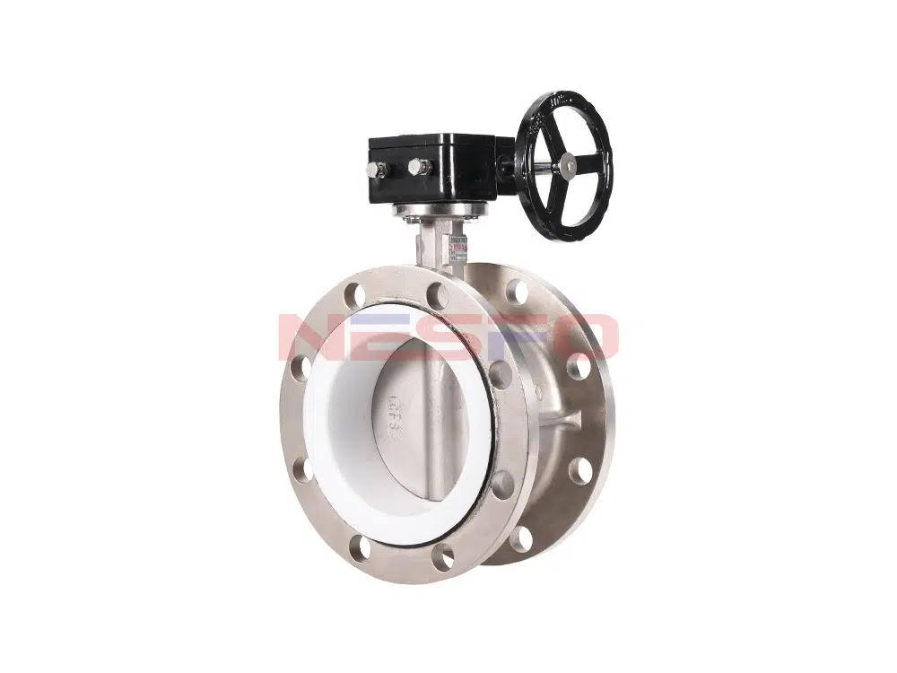 304不锈钢涡轮四氟法兰蝶阀 D341F-16P