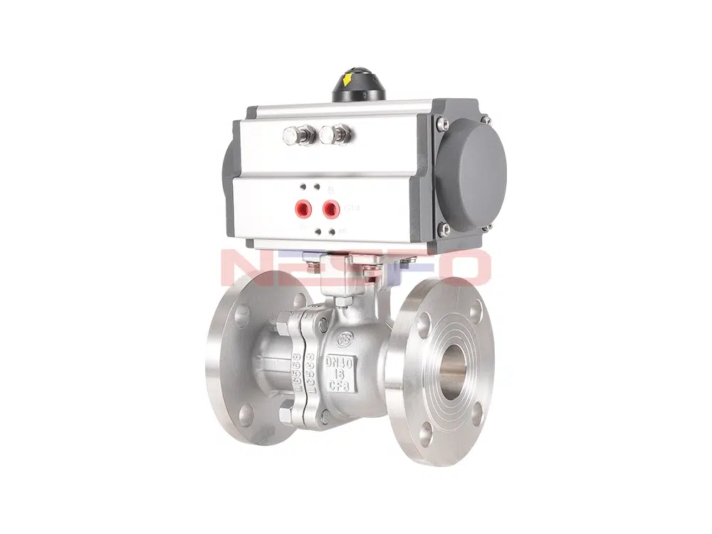 304不锈钢气动高平台法兰球阀 GQ641F-16P