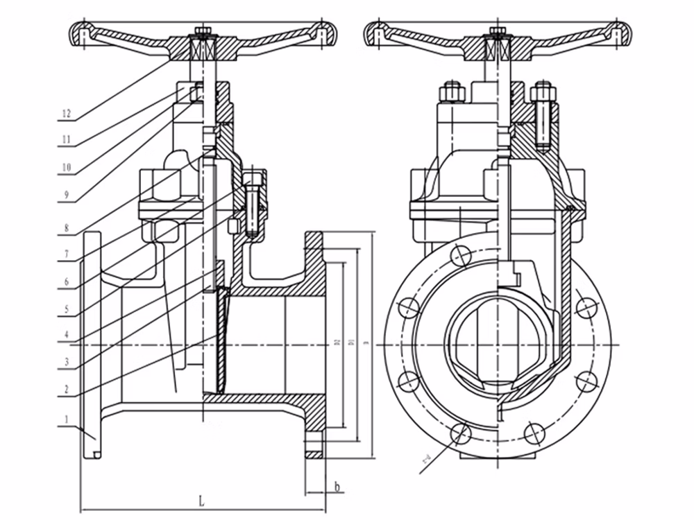 Ductile Iron Side-Locking Hard-Sealed Gate Valve SBZ45T-16Q
