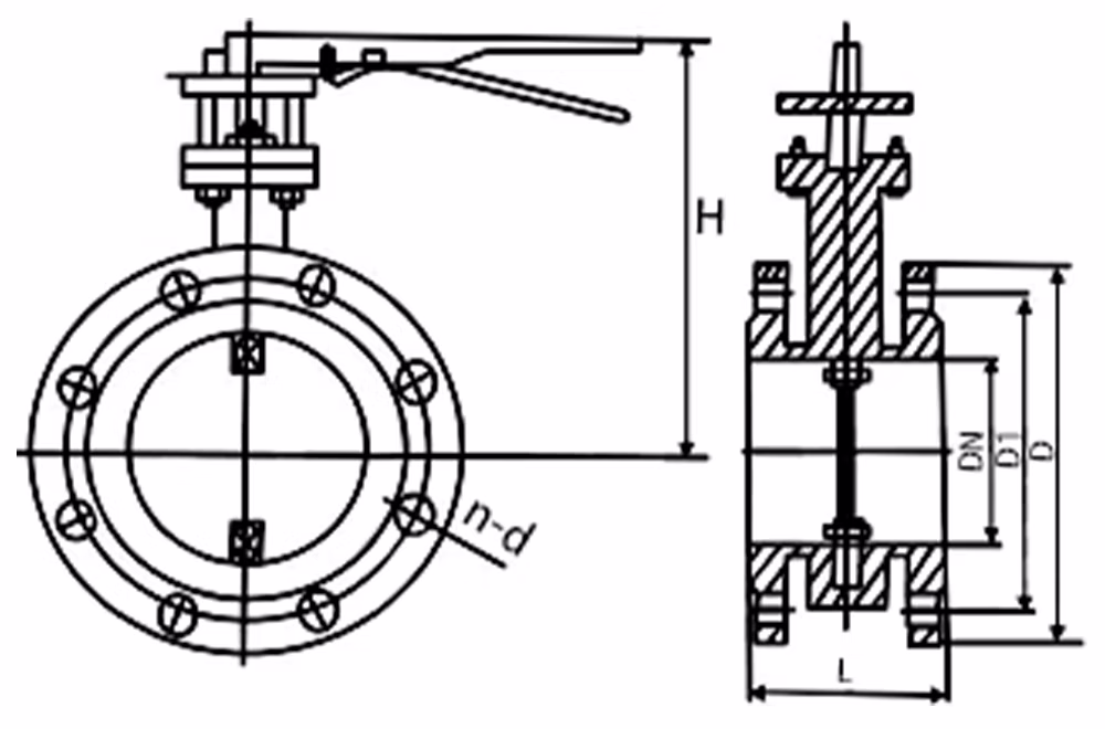 Cast Steel Worm Gear Flanged Ventilation Butterfly Valve D341W-1C