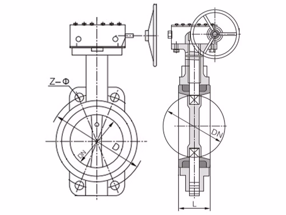 Ductile Iron Worm Gear Wafer-Type Butterfly Valve D371X-16Q